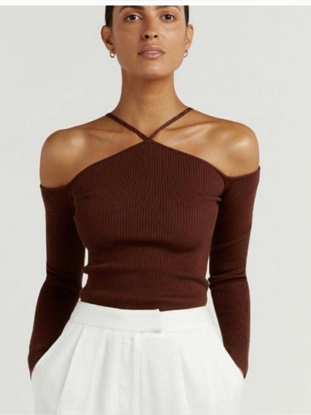 - DISSH Gianna brown Ribbed Top